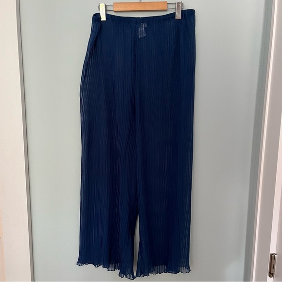 Vintage plisse pleat wide leg sheer pants - Picture 2 of 4